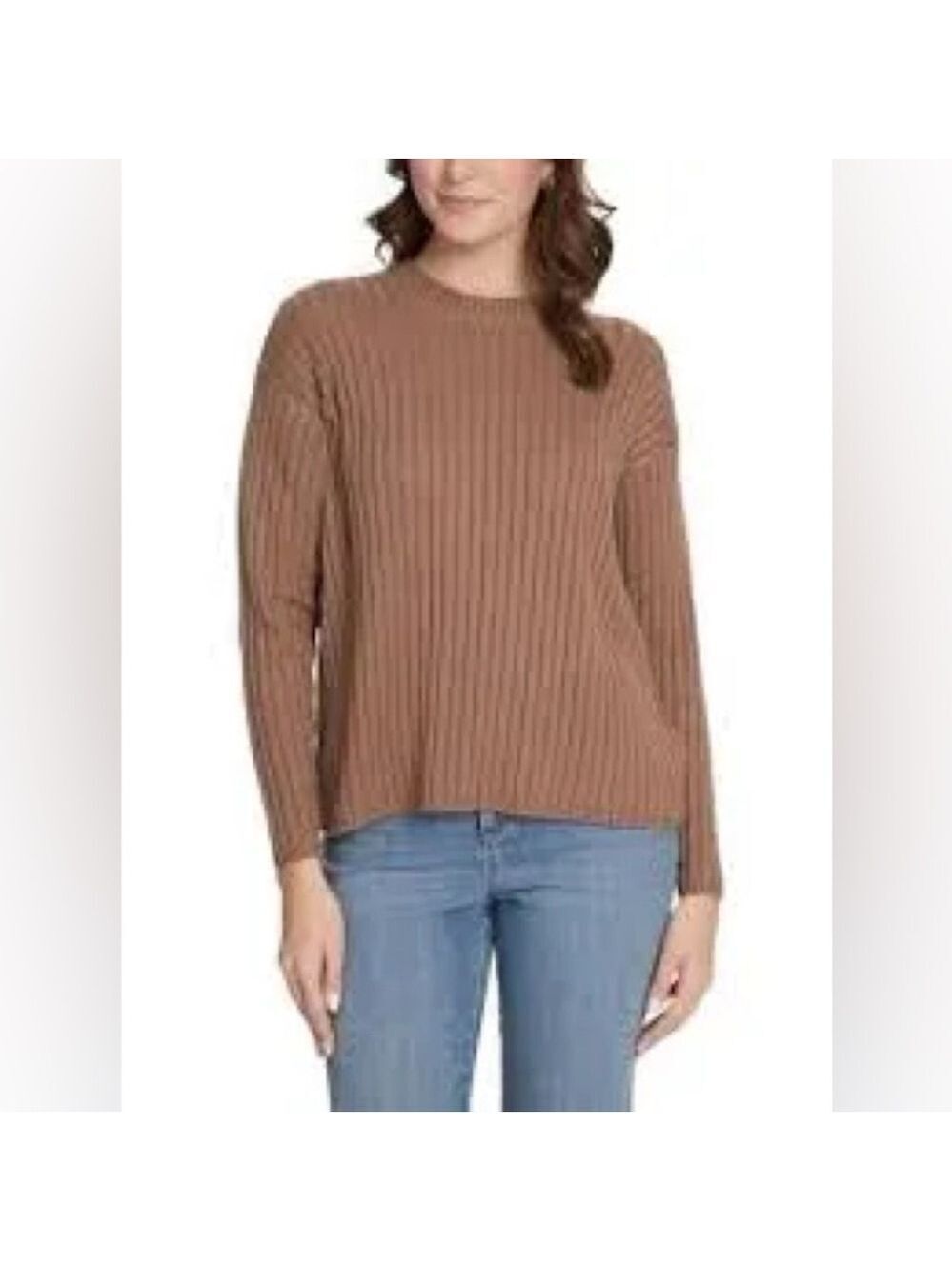Jessica Simpson Brown Ribbed Women's Sweater Sz Large